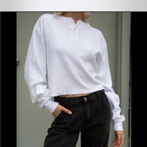 White Henley Women's Top